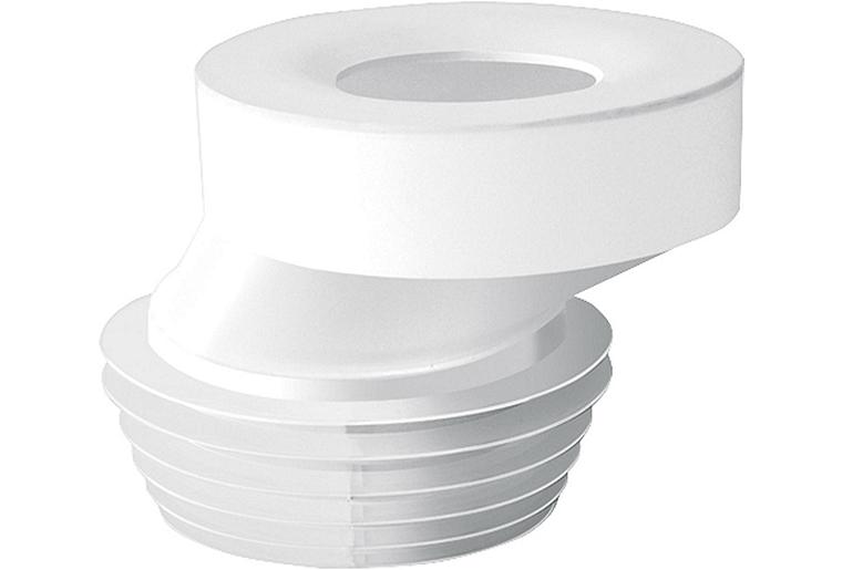WC-Anschluss exentrisch 40 mm Ø 90-110, Farbe: Weiß WC-Anschluss exentrisch 40 mm Ø 90-110, Farbe: Weiß