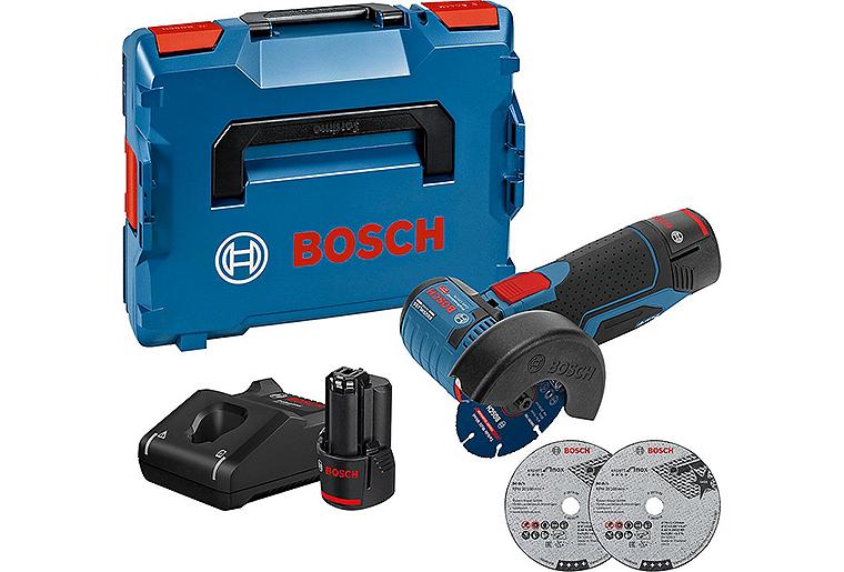 Akku-Winkelschleifer BOSCH 12V GWS 12V-76 2 x 3,0 Ah Akkus und Ladegerät Akku-Winkelschleifer BOSCH 12V GWS 12V-76 2 x 3,0 Ah Akkus und Ladegerät