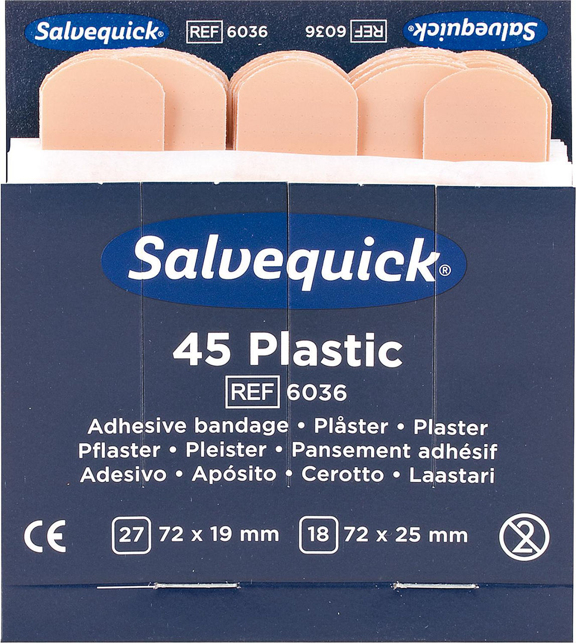 Pflaster-Strips Salvequick wasserfest,Plastik, VPE=6 Stück Pflaster-Strips Salvequick wasserfest,Plastik, VPE=6 Stück