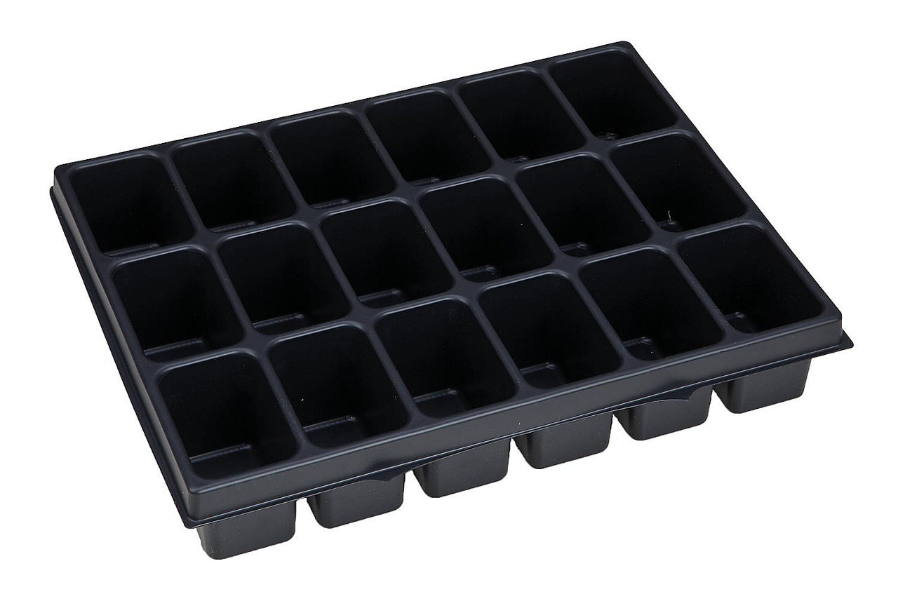 Kleinteileeinsatz 18 Mulden für I-Boxx 72 u. LS-Schublade 72 Kleinteileeinsatz 18 Mulden für I-Boxx 72 u. LS-Schublade 72