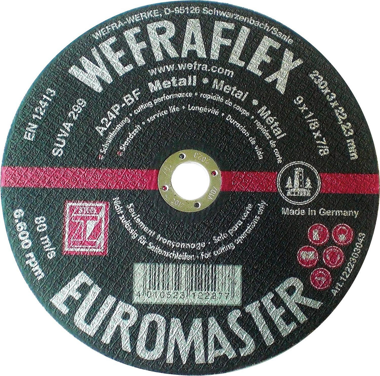 Trennscheibe Euromaster gerade für Metall 230 x 3 x 22 mm Trennscheibe Euromaster gerade für Metall 230 x 3 x 22 mm
