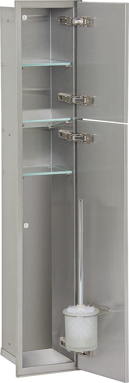 WC-Einbaucontainer Edelstahl Höhe 900, 2 Türen befliesbar, rechts