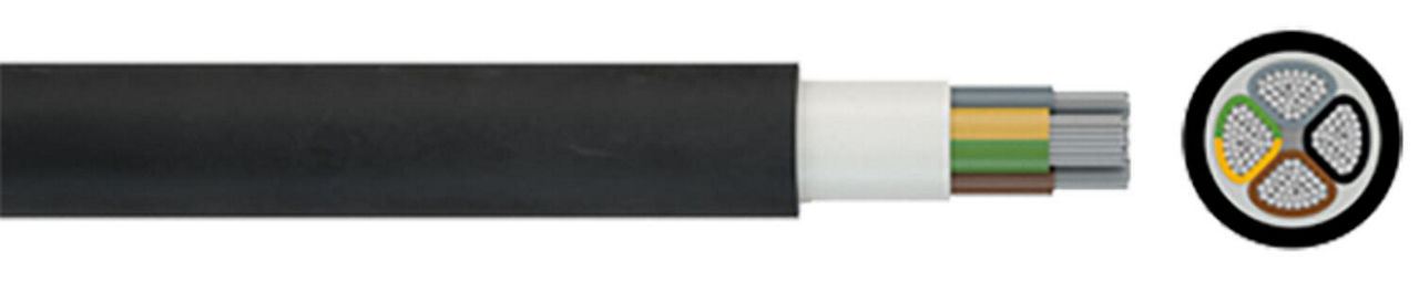 Erdkabel mit Aluleiter NAYY-J 1x120 mm² RM, Trommel 100m