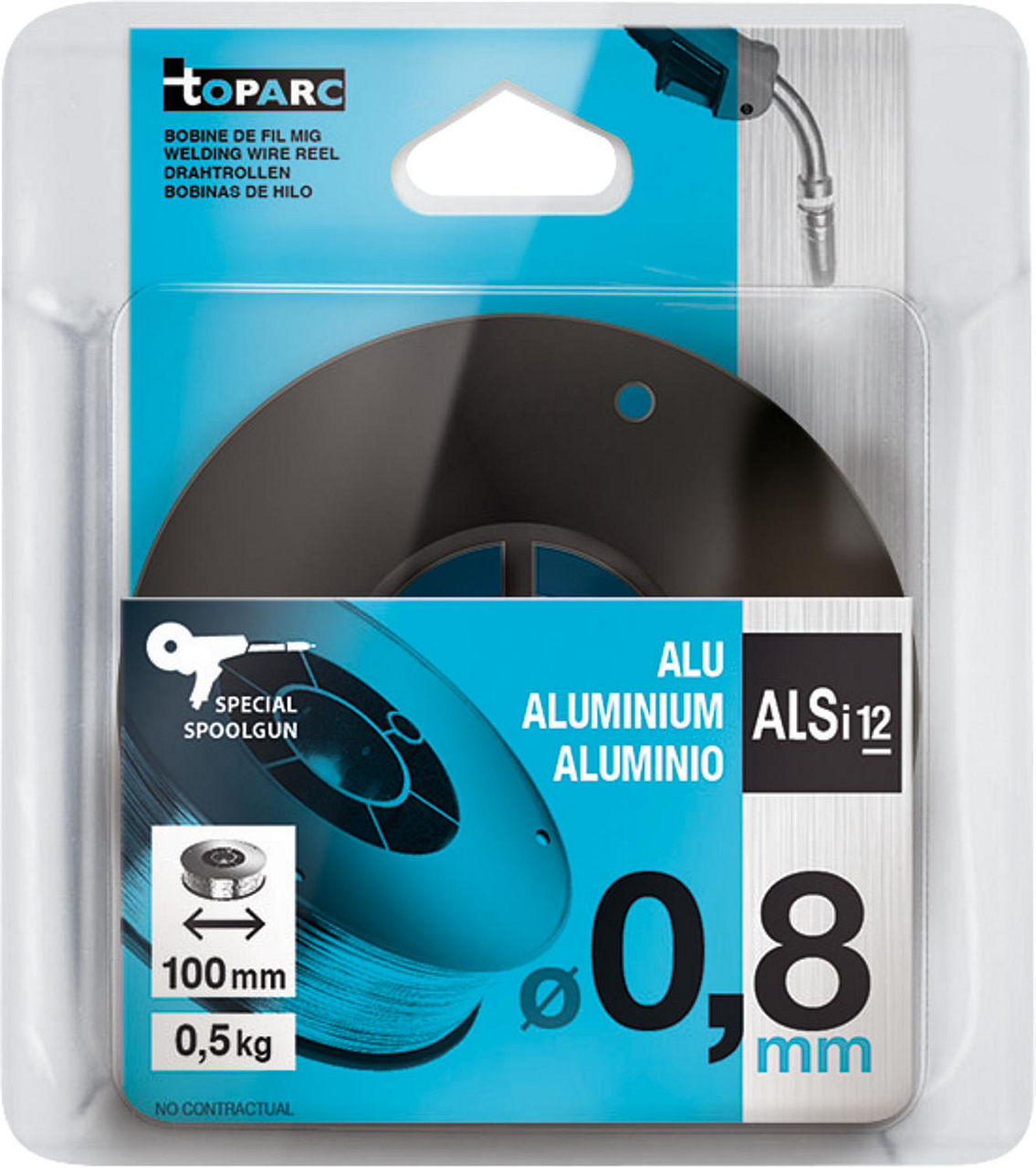 Massivdrahtspule Aluminium Ø 0,8 mm, Spulen-Ø 100 mm, AISi12 Massivdrahtspule Aluminium Ø 0,8 mm, Spulen-Ø 100 mm, AISi12