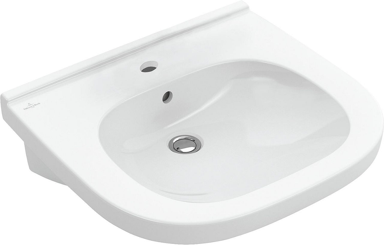 Waschtisch V&B ViCare mit Überlauf, 600x550mm, weiß, Hahnloch mittig Waschtisch V&B ViCare mit Überlauf, 600x550mm, weiß, Hahnloch mittig