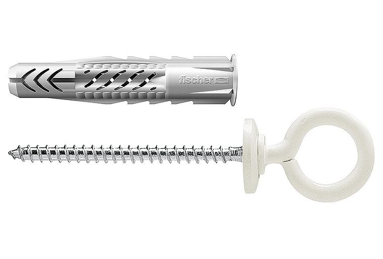 Universaldübel mit Ösenschraube UX R 8x50, weiß beschichtet VPE: 25 Stück