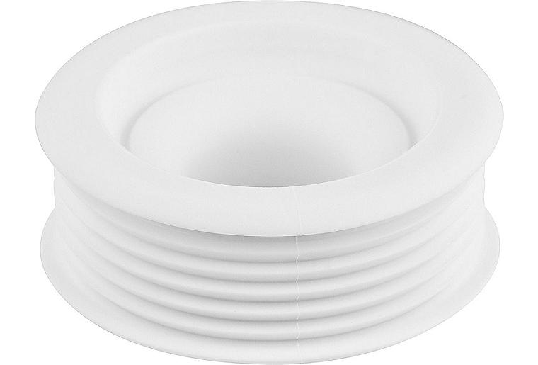 Euro-Universal-Gummi-Spülrohrverb. f. Euro-Klosett-Anschluss Ø 55mm ohne Rosette, hell
