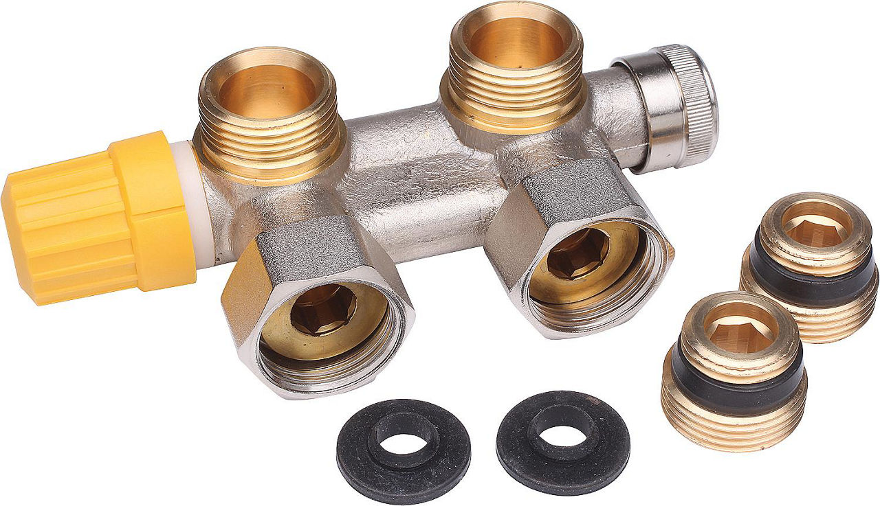 Ventil-Anschlussarmatur Danfoss VHS-UN, Eckform DN15 (1/2")xDN20 (3/4") Eurokonus Ventil-Anschlussarmatur Danfoss VHS-UN, Eckform DN15 (1/2")xDN20 (3/4") Eurokonus