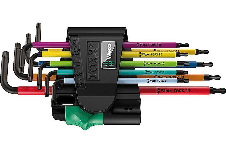 Winkelschlüssel-Satz WERA TORX® 9-teilig mit langem Schenkel und Haltefunktion Winkelschlüssel-Satz WERA TORX® 9-teilig mit langem Schenkel und Haltefunktion