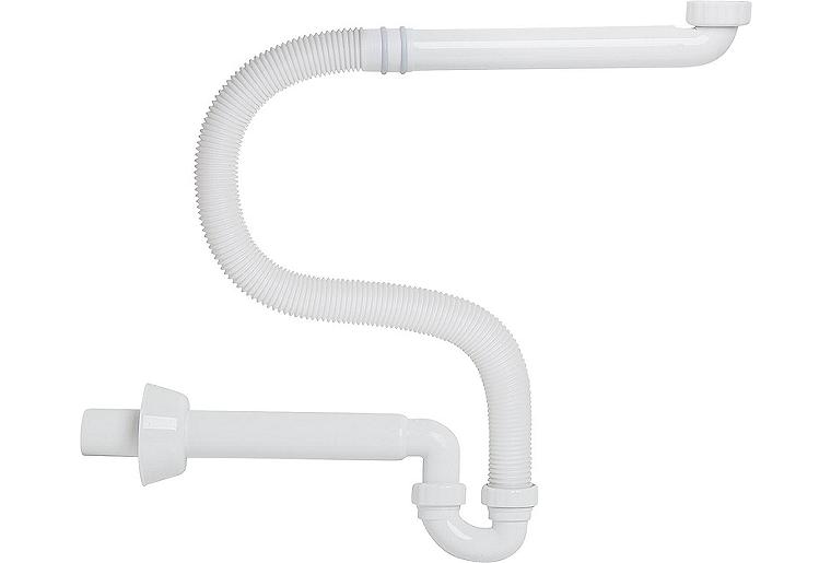PP - Raumsparsiphon mit flex. Tauchrohr 1 1/4" x 40mm PP - Raumsparsiphon mit flex. Tauchrohr 1 1/4" x 40mm