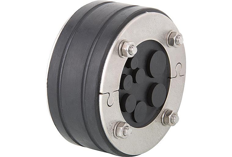 Ringraumdichtung Compact Multicable DN100, fix geteilt Belegung: 8/10/10/12/14/16/18 mm Ringraumdichtung Compact Multicable DN100, fix geteilt Belegung: 8/10/10/12/14/16/18 mm
