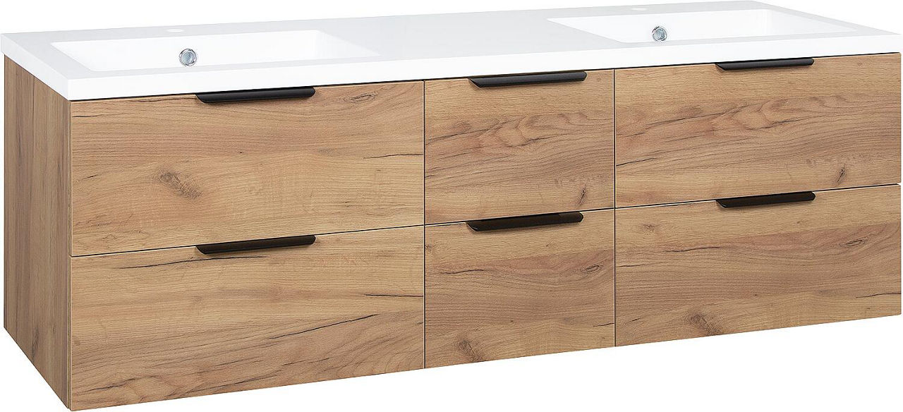 WTU + Mineralguss-WT LOSSA 6 Auszüge asteiche Cortina Breite 1550 mm