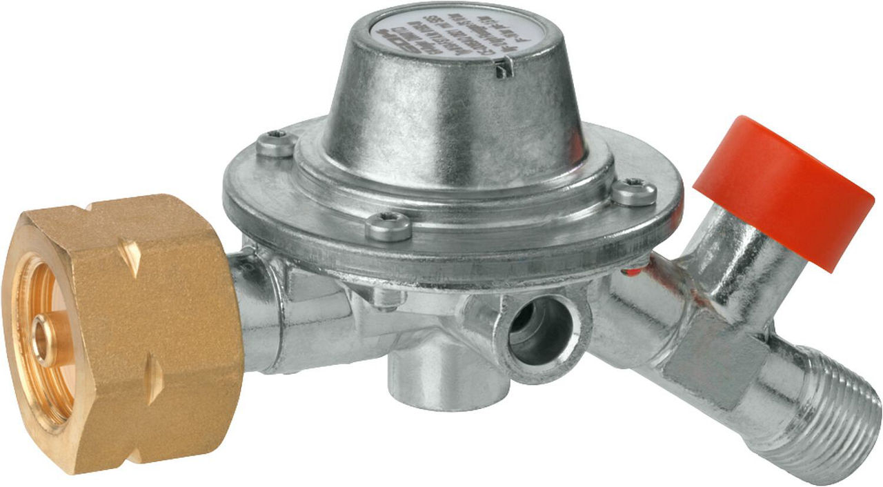 Druckregler mit SBS 12 kg/h - 4 bar, Kombi x 3/8" LH Druckregler mit SBS 12 kg/h - 4 bar, Kombi x 3/8" LH