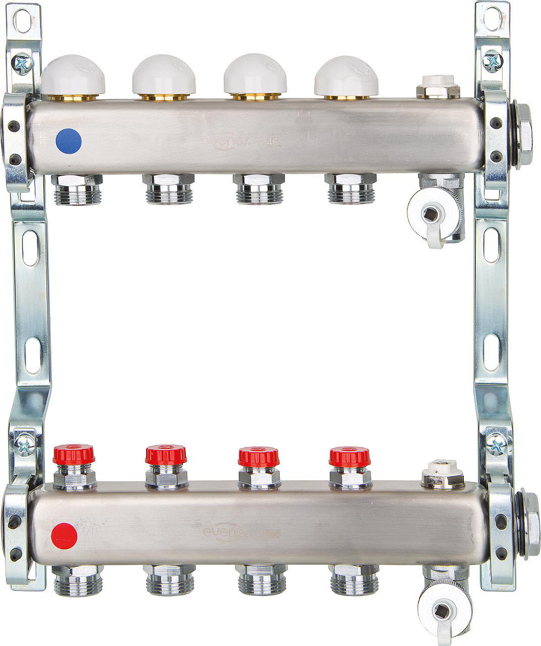Heizkreisverteiler AC2, DN 25 (1") Edelstahl, 2 Heizkreise mit Einregulierventile