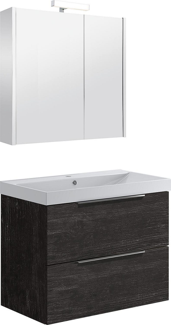Badmöbel-Set BALI 2.0 Keramik WT, Tigerwood 2 Auszüge Breite 810 mm
