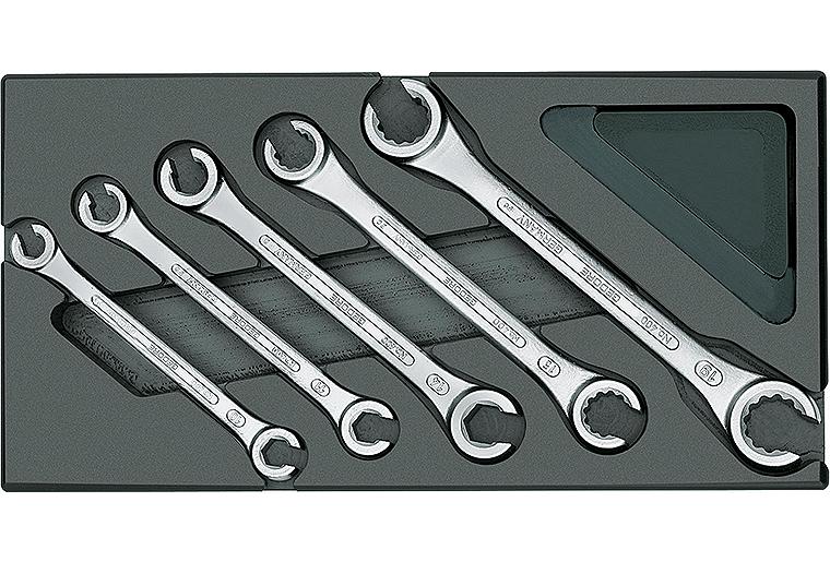 Doppelringschlüsselsatz GEDORE 5-teilig in ABS-Kunststoff Modul