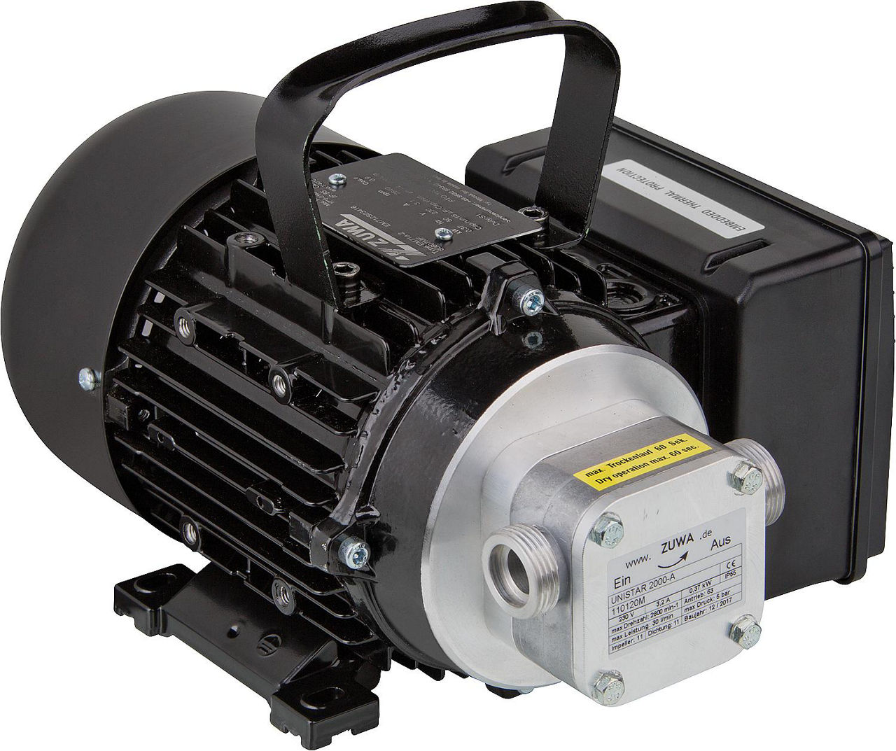 Impellerpumpe Zuwa Unistar 2000A, 30l, 2800 U/min, Druck-/Saugseite 3/4" Impellerpumpe Zuwa Unistar 2000A, 30l, 2800 U/min, Druck-/Saugseite 3/4"