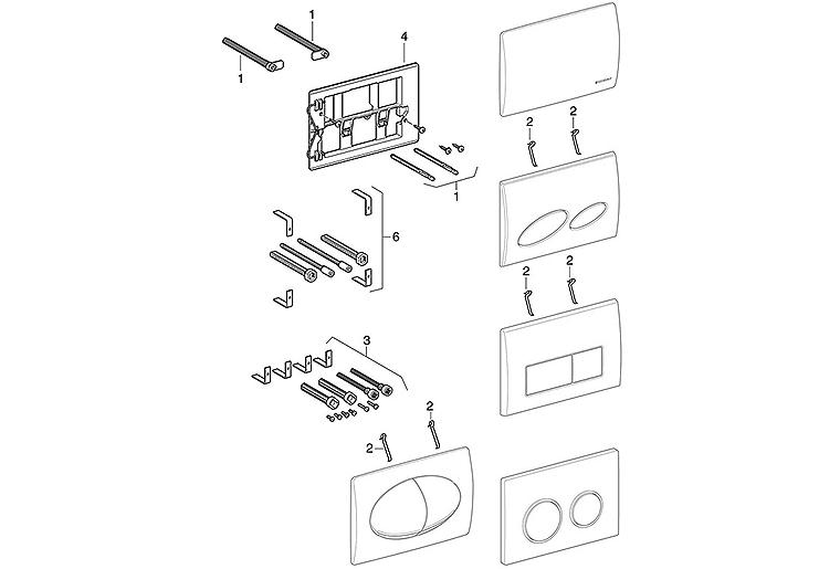 Geberit Verlängerungs-Set für Design Betätigungsplatte Ref.Nr.240.938.00.1 Geberit Verlängerungs-Set für Design Betätigungsplatte Ref.Nr.240.938.00.1