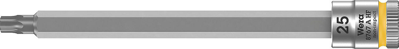 Torx®-Steckschlüsseleinsatz Wera 8767 A HF Bitnuss mit 1/4"-Antrieb, lang, mit Haltefunktion, T25 x 100 mm