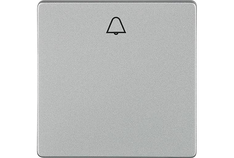 Wippe m. Symbol ,,Glocke'' aluminiummetallic/ 55 mm x 55 mm Schutzart IP20 / 1 Stück