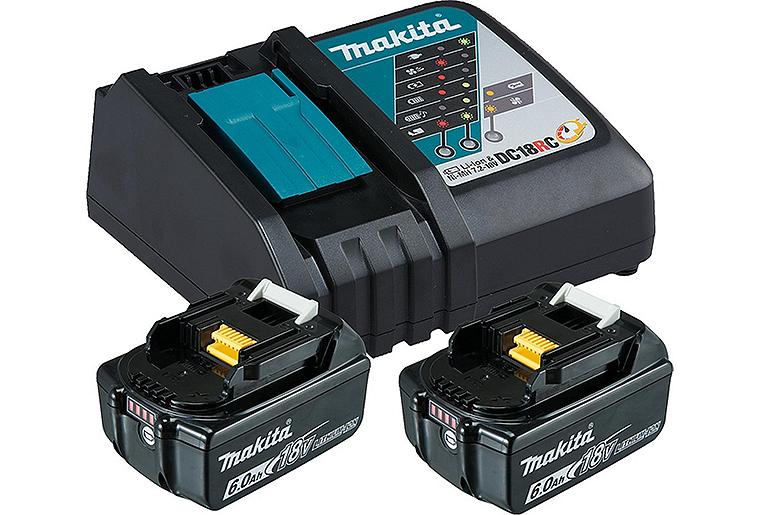 Akku-Set MAKITA 18V mit 2x 6,0 Ah Akkus und Schnellladegerät