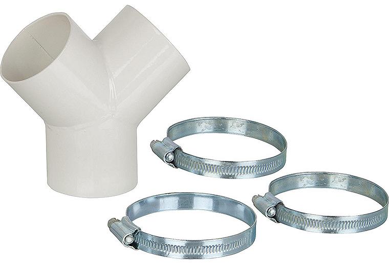 Y-Anschluss Comfort Air Drm. 60mm, inkl. 3 Rohrschellen Anschluss für 2 Luftkanäle
