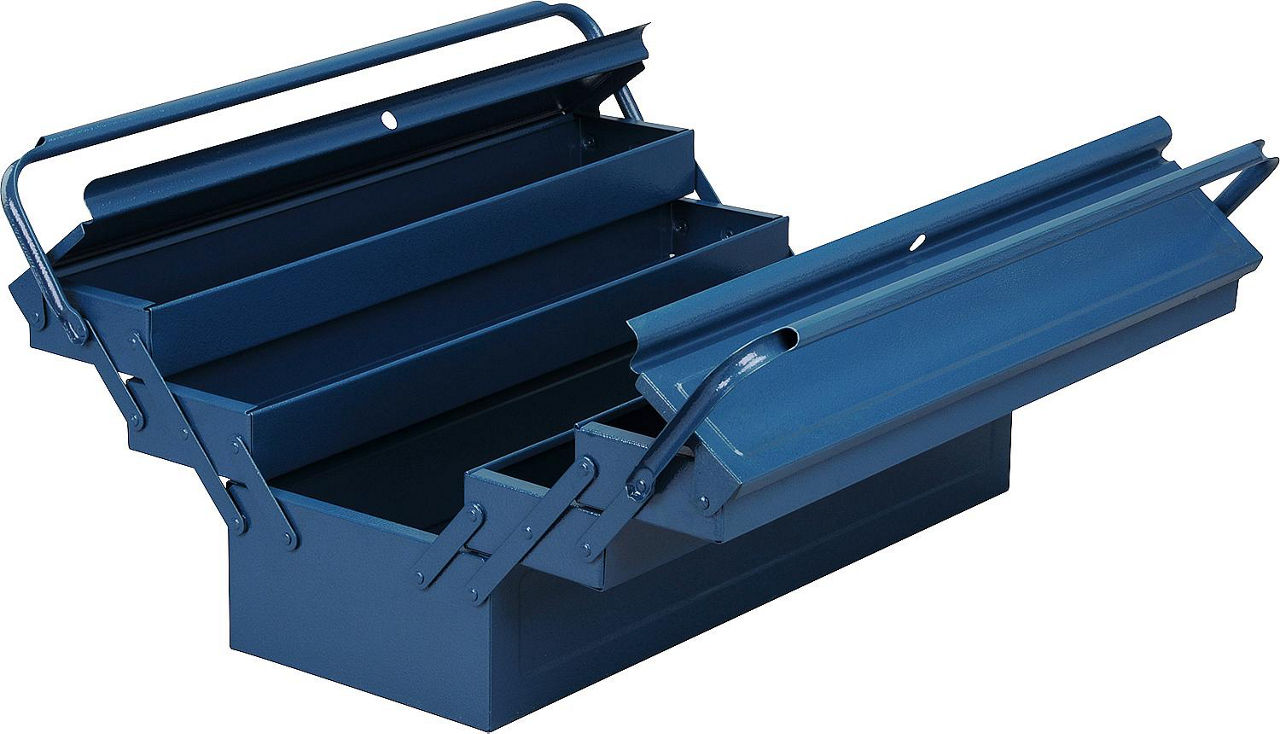 Werkzeugkasten blau BxTxH 560x220x230mm McPlus Metall 5/57 Werkzeugkasten blau BxTxH 560x220x230mm McPlus Metall 5/57