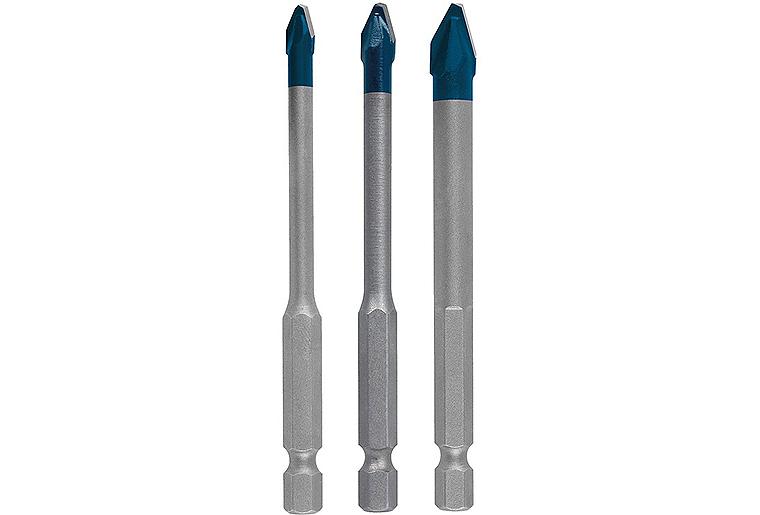 Fliesenbohrer-Set BOSCH 3-teilig HardCeramic Ø 5/6/8 mm, Länge 90mm mit 1/4" Sechskantaufnahme Fliesenbohrer-Set BOSCH 3-teilig HardCeramic Ø 5/6/8 mm, Länge 90mm mit 1/4" Sechskantaufnahme