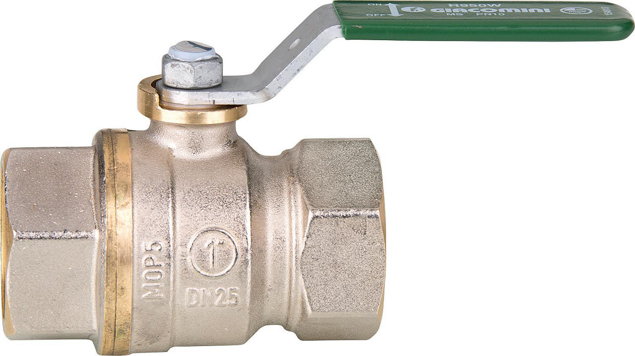 Trinkwasser-Kugelhahn R950W Dado, DN40 (11/2") IG Messing vernickelt / Hebelgriff Trinkwasser-Kugelhahn R950W Dado, DN40 (11/2") IG Messing vernickelt / Hebelgriff