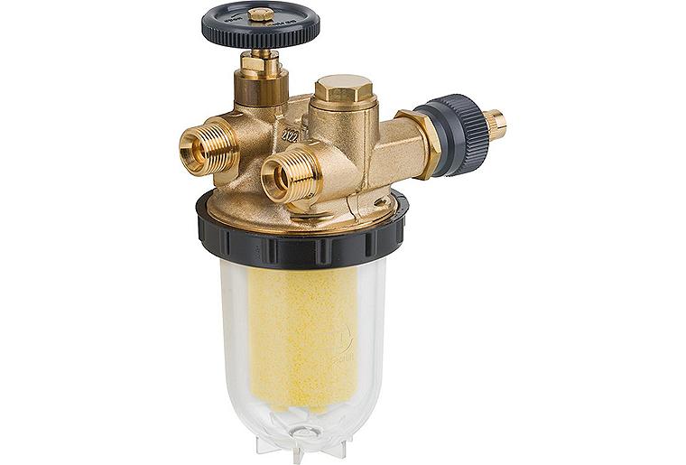 Heizölfilter mit Rücklaufzuführung brennerseitig Außengew. 3/8" tanks. Innengewinde3/8"m.Si