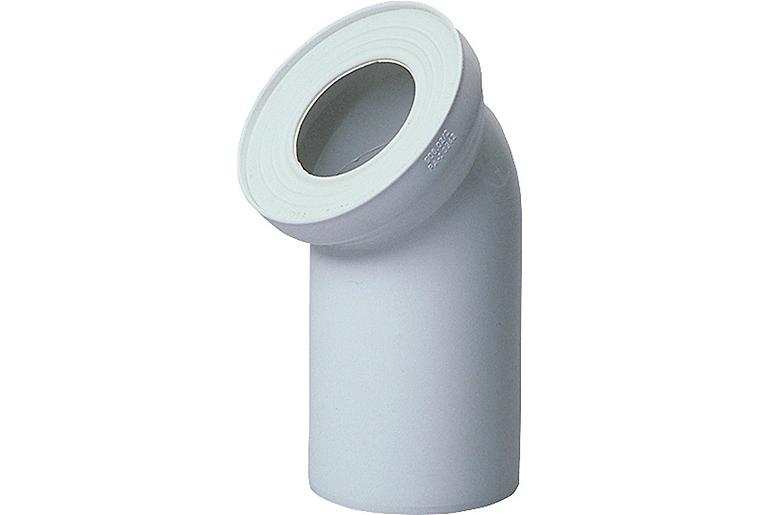 WC-Anschlussstück DN100 45°, Weiß WC-Anschlussstück DN100 45°, Weiß