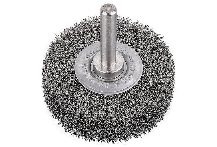Rundbürste Edelstahldraht gewellt 0,20mm Ø50mm mit 6mm Schaft
