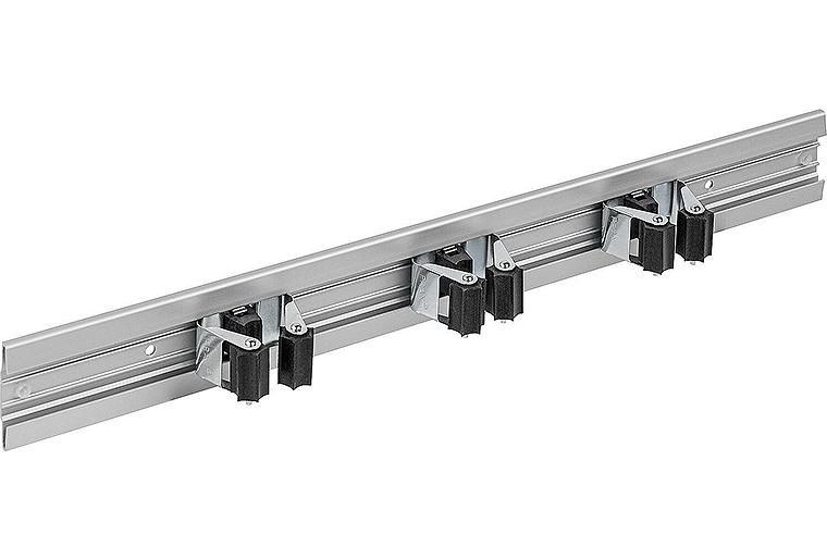 Gerätestielhalter, Schiene, für die Wand, 3 Halter Gerätestielhalter, Schiene, für die Wand, 3 Halter