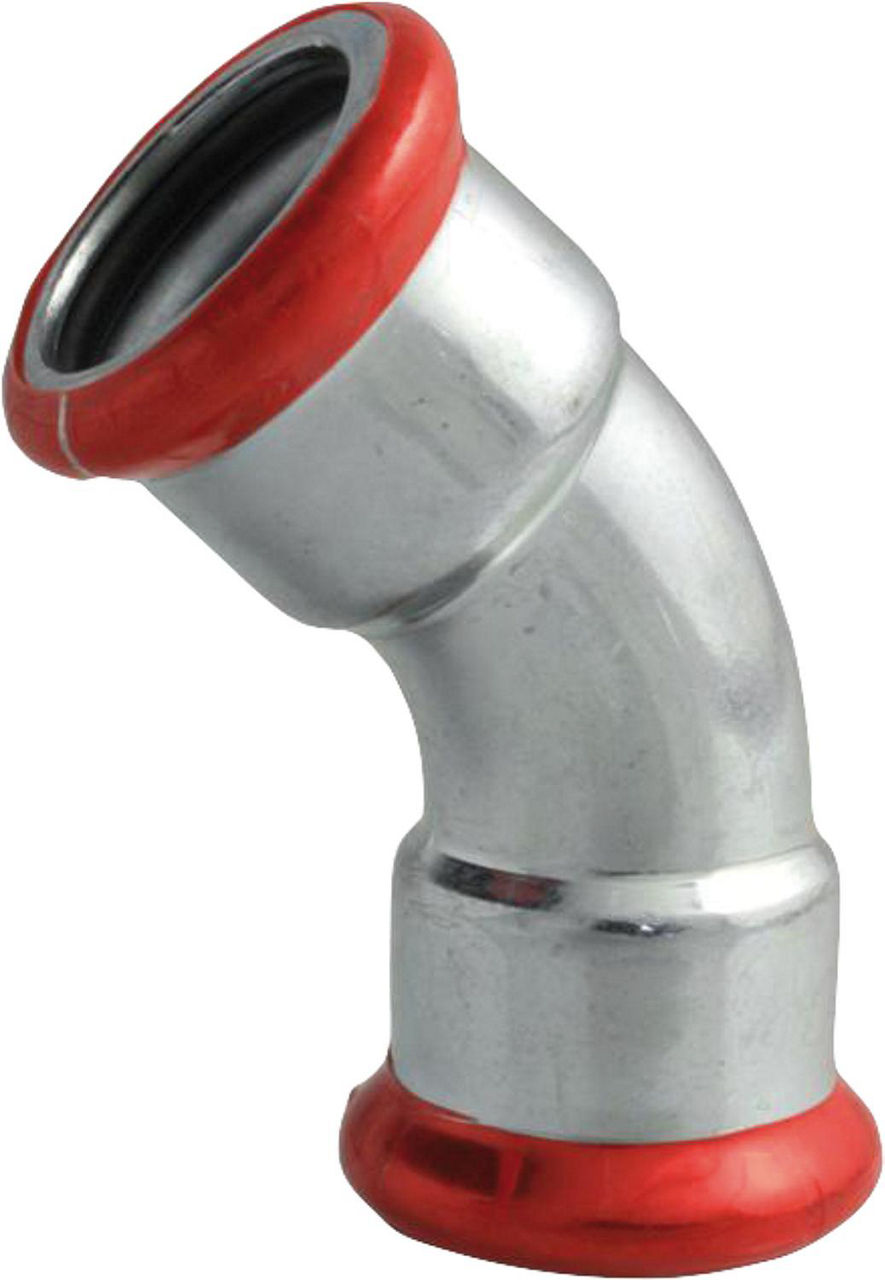 C-Stahl Pressfitting M-Kontur Bogen 45°, i/i, DN 108