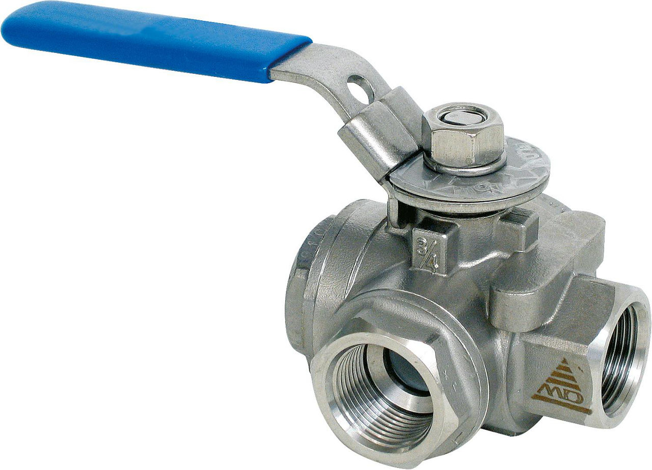 3-Wegemuffenkugelhahn aus Edelstahl Werkstoff 1.4408 PN 64 1" Typ A 730 TT 3-Wegemuffenkugelhahn aus Edelstahl Werkstoff 1.4408 PN 64 1" Typ A 730 TT
