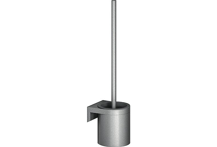 WC-Bürstengarnitur Serie Cavere aus Alu., Anthrazit-Metallic 95, Gesamthöhe 450mm, mit Befestigung WC-Bürstengarnitur Serie Cavere aus Alu., Anthrazit-Metallic 95, Gesamthöhe 450mm, mit Befestigung