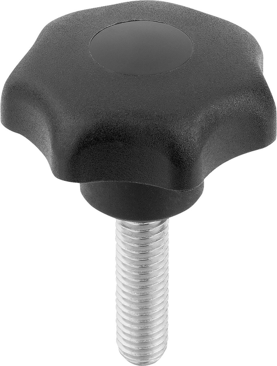 Sterngriff Kipp mit Gewindebolzen Nirosta,M 10 x 60, Form L