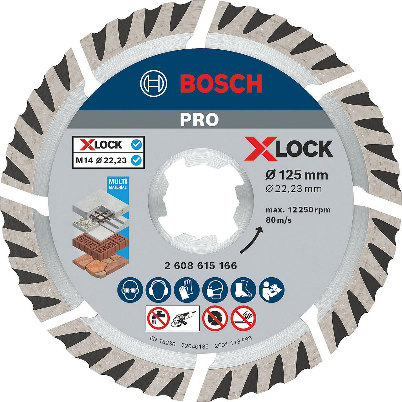 Trennscheibe BOSCH® Diamant Standard for Universal mit X - Lock Aufnahme Ø 125 mm