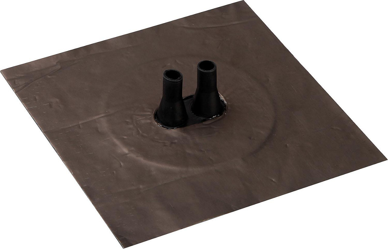 Doppelleitungsmanschette DD3 2 x 8-12 mm Alu-Butyl Klebekragen Doppelleitungsmanschette DD3 2 x 8-12 mm Alu-Butyl Klebekragen