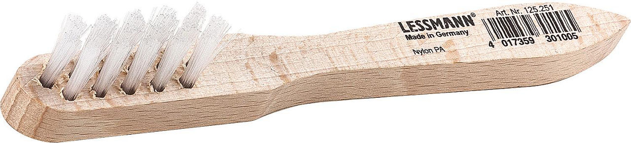 Minibürste mit Nylonbürsten 0,30 mm und Buchenholzgriff