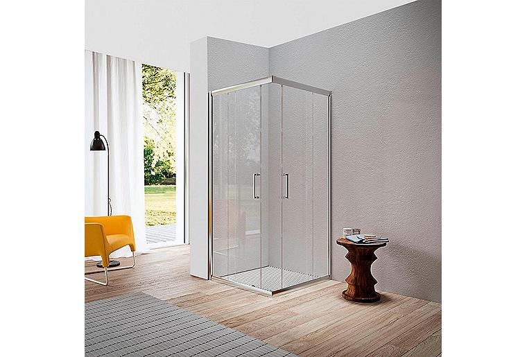 Eck-Duschkabine Elion 2.0 765-790 x 965-990 mm Höhe 1950 mm 6 mm Glas 2 Schiebetüren Eck-Duschkabine Elion 2.0 765-790 x 965-990 mm Höhe 1950 mm 6 mm Glas 2 Schiebetüren