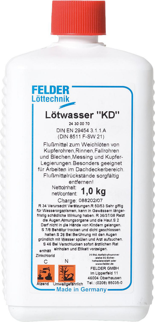 Lötwasser "KD" 1,0 kg Flasche Lötwasser "KD" 1,0 kg Flasche