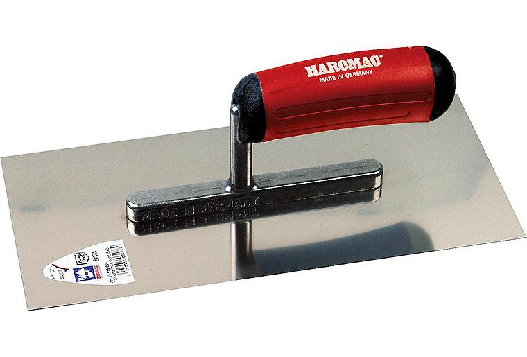 Glättekelle HAROMAC 280x130mm, rostfrei, 2K-ERGO rotschwarz