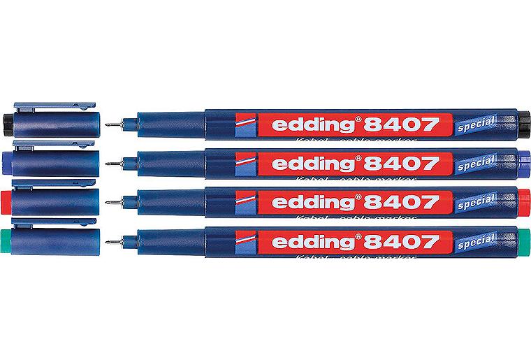 Kabelmarker - Set 4-er Etui, edding 8407