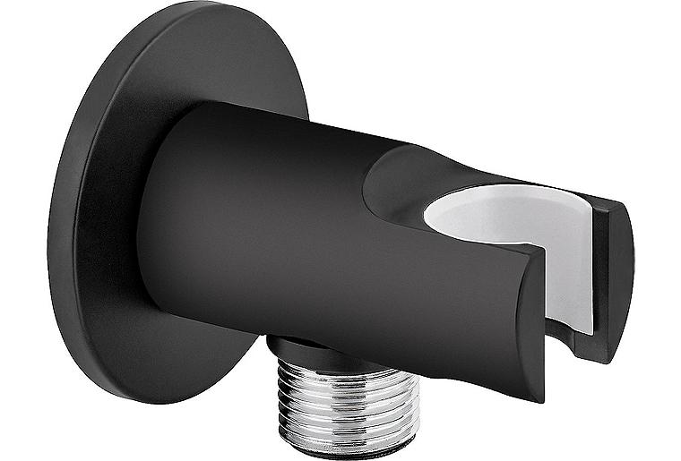 Wandanschlussbogen inkl. Brausehalter Enzan Nero D15 (1/2") Schwarz matt Wandanschlussbogen inkl. Brausehalter Enzan Nero D15 (1/2") Schwarz matt