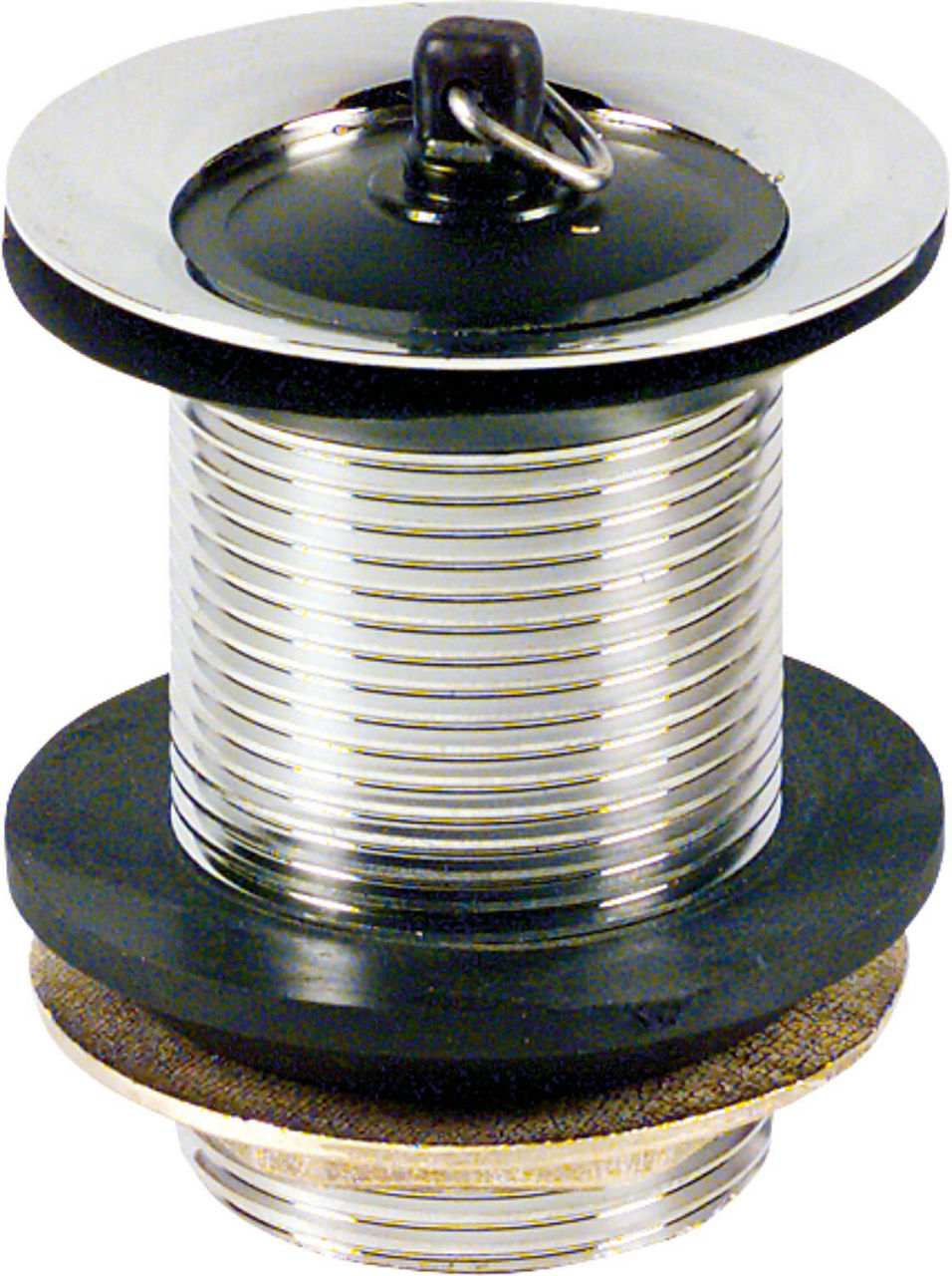 Schaftventil 11/4" x 60mm Messing verchromt mit Überlauf mit Stopfen Schaftventil 11/4" x 60mm Messing verchromt mit Überlauf mit Stopfen