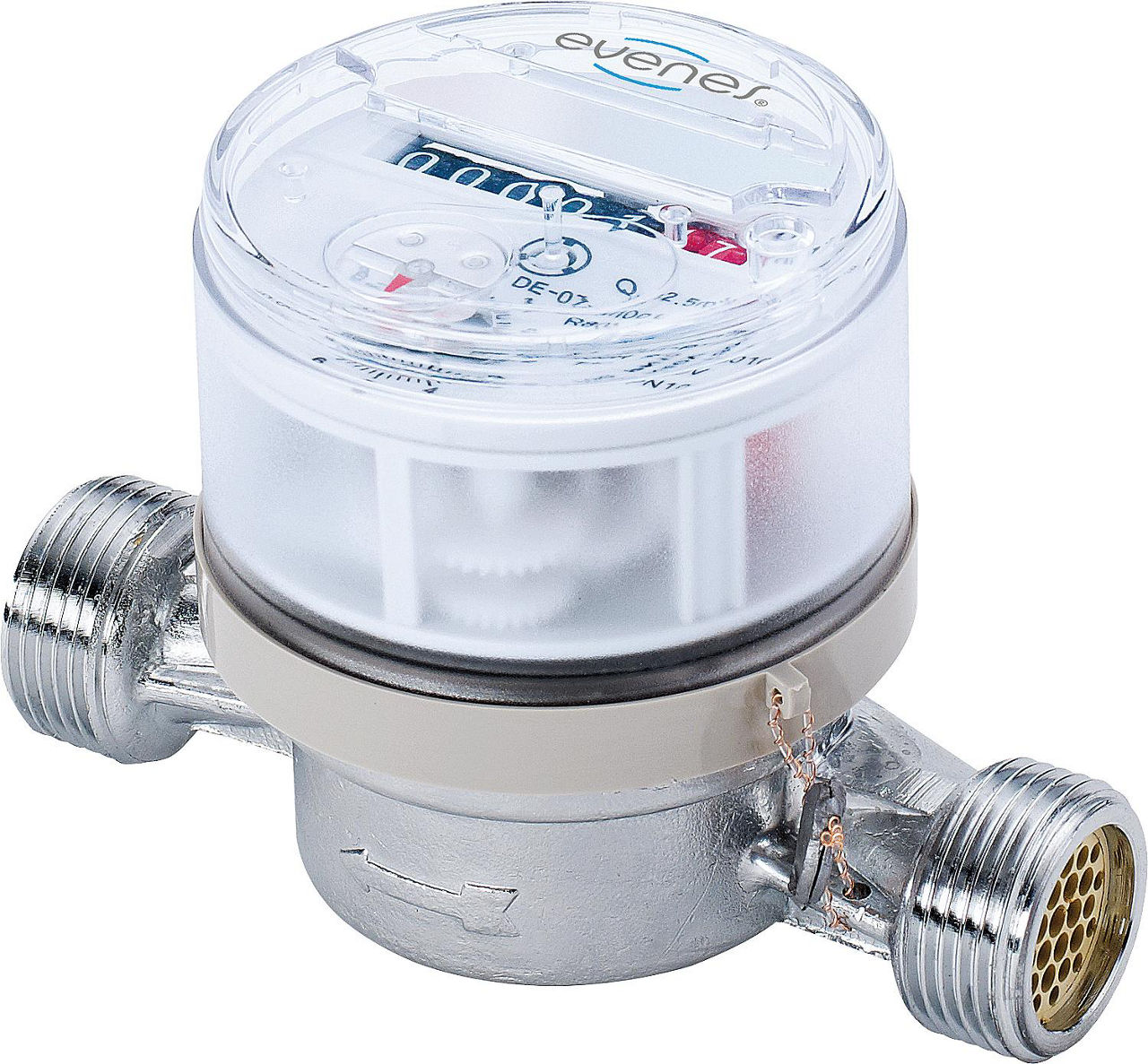 Warmwasserzähler EVENES Q3 2,5, DN15(1/2"),Bl: 80mm inkl.Beglaubigungsgebühr Warmwasserzähler EVENES Q3 2,5, DN15(1/2"),Bl: 80mm inkl.Beglaubigungsgebühr