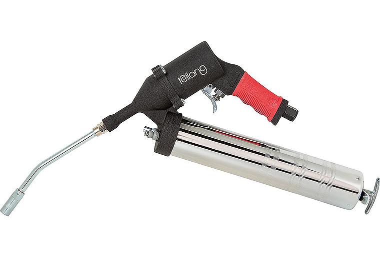 Fettpresse pneumatisch mit Düsenrohr und Greifkupplung für 400g Fettkartuschen Fettpresse pneumatisch mit Düsenrohr und Greifkupplung für 400g Fettkartuschen