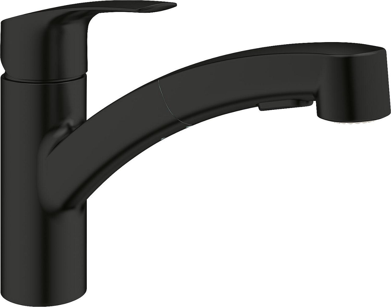 Spültischmischer Grohe Eurosmartmit herausziehbarer Geschirrbrause, Ausladung 227 mm, matte black