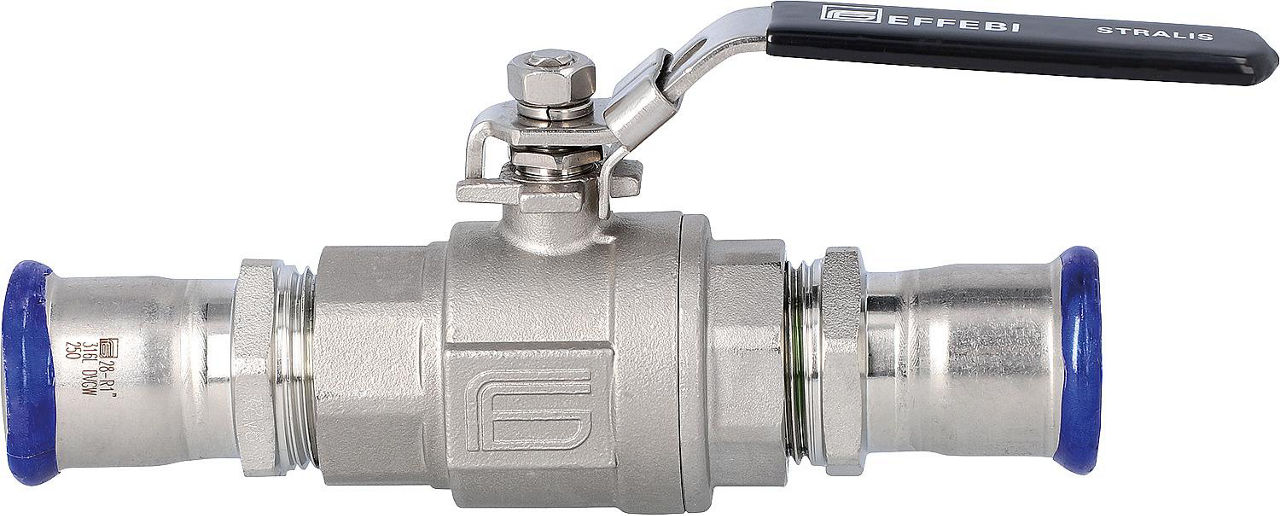 Edelstahl Presskugelhahn M-Kontur Ø 18 mm Edelstahl Presskugelhahn M-Kontur Ø 18 mm